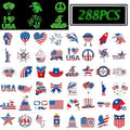 288PCS 4th/Fourth of July Tattoos for Kids, Glow in the Dark Tattoo Patriotic tattoos Patriotic Party Decorations Favors Supplies 48 Designs for Fourth of July Party, Independence Day party