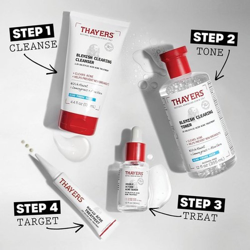 Thayers Acne Serum - Double Action Treatment with 2% Salicylic Acid & Niacinamide | Soothing 1 Fl Oz