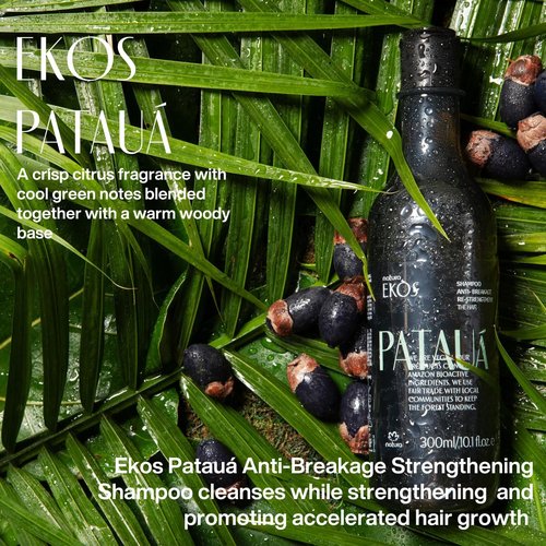 Natura Ekos Patauá Anti-Breakage Shampoo Refill - Fortify Roots & Strands - Vegan Hair Care | 10.1 fl oz (300ml)