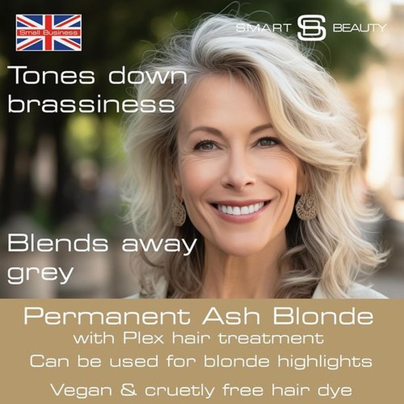 Smart Beauty Ash Blonde Hair Dye - Permanent Cool Ash Toner with Plex Conditioner | Vegan & Cruelty-Free