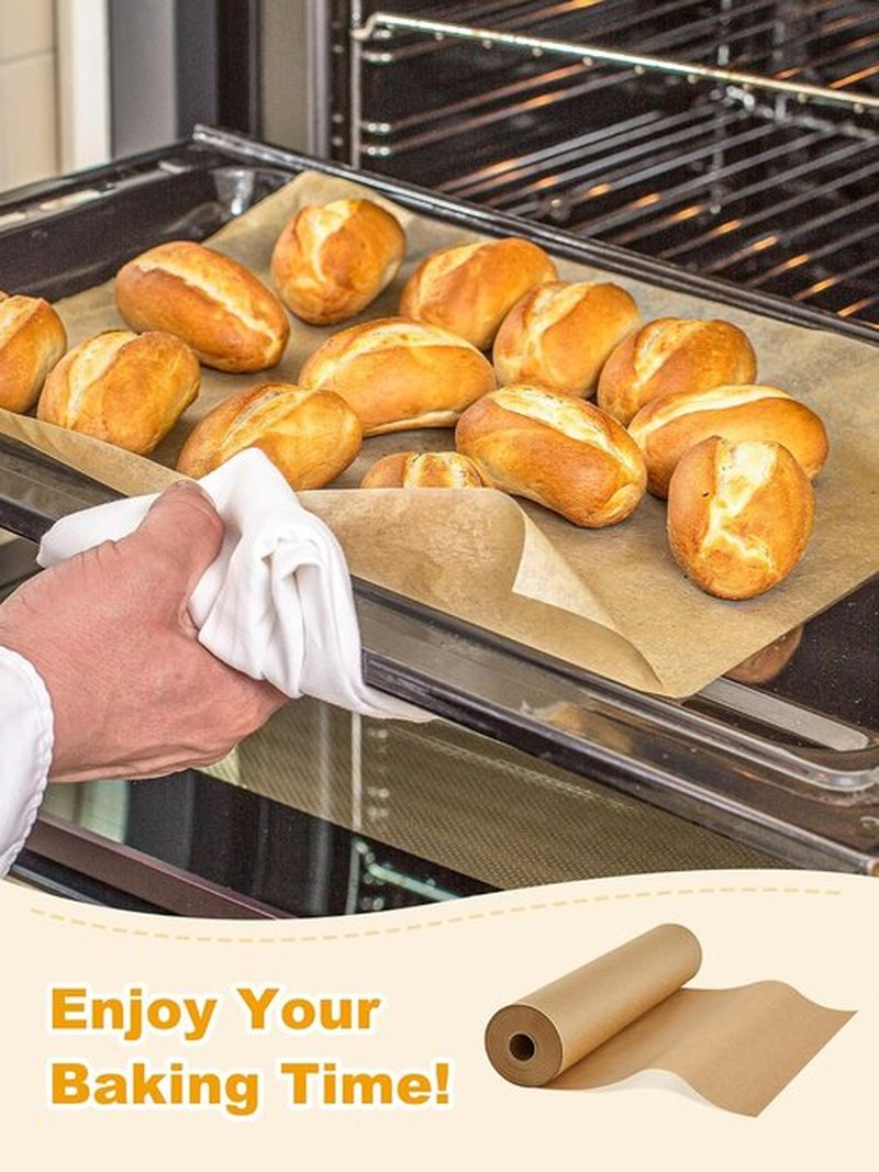 SMARTAKE Non-Stick Parchment Paper Roll - 15 in x 242 ft | Heavy Duty Baking Sheets with Slide Cutter