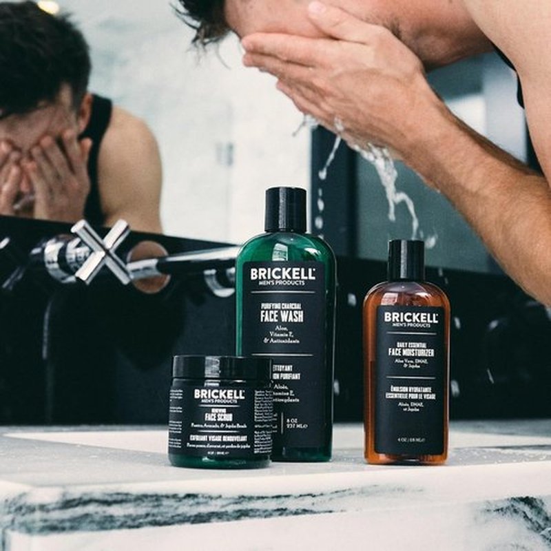 Brickell Men's Activated Charcoal Facial Cleanser & Moisturizer - Daily Advanced Face Care Routine