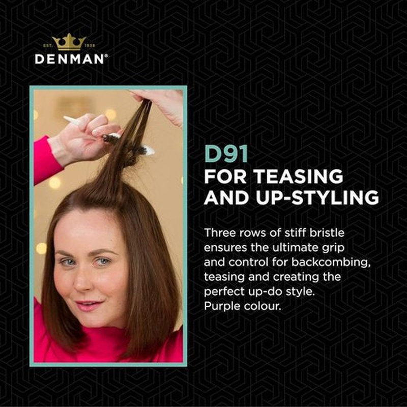 Denman Dressing Out Brush - Professional Styling Tool for Smooth, Sleek Hair Finish