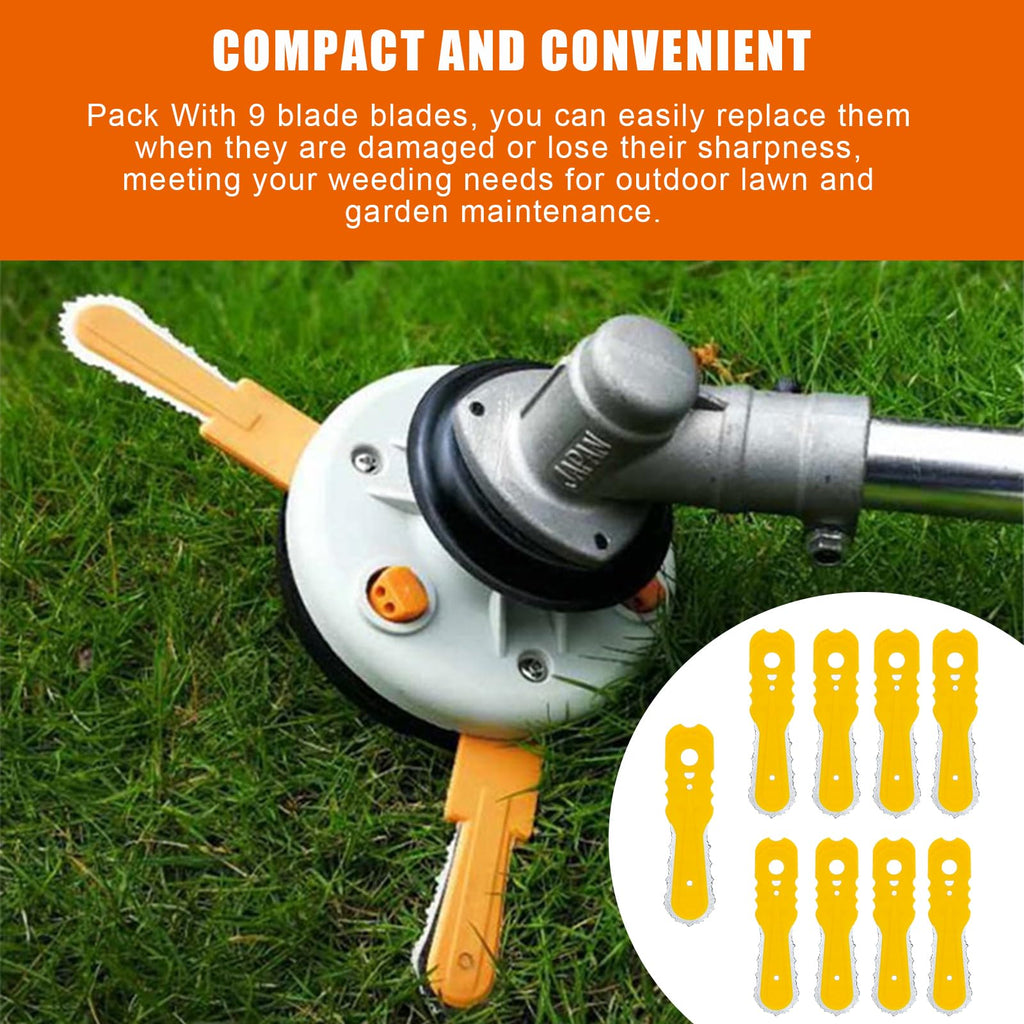 AAAQQ Brush Cutter Replacement Blades Set for Weed Trimmer, Compatible with Weed Warrior Brush Cutter Head (9 pcs)
