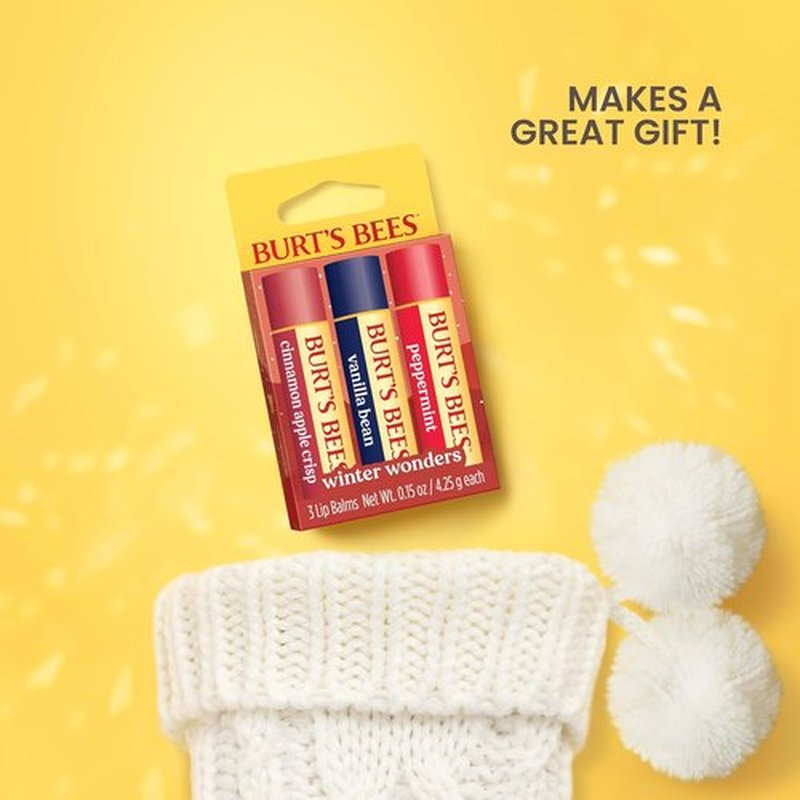 Burt's Bees Lip Balm Set - Natural Origin Lip Care | 3 Tubes, 0.15 oz Each for Winter Hydration