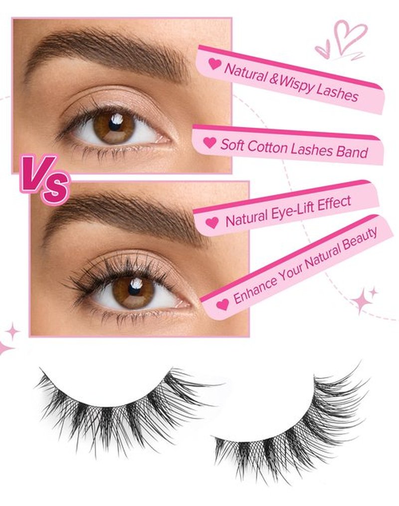 Jiocolor Cat Eye Lashes Manga Lashes Wispy Fake Lashes Fairy False Lashes 12mm Natural Eye Lashes Fluffy Strips Lashes Natural False Eyelashes 7 Pairs Pack K7 ANGELA