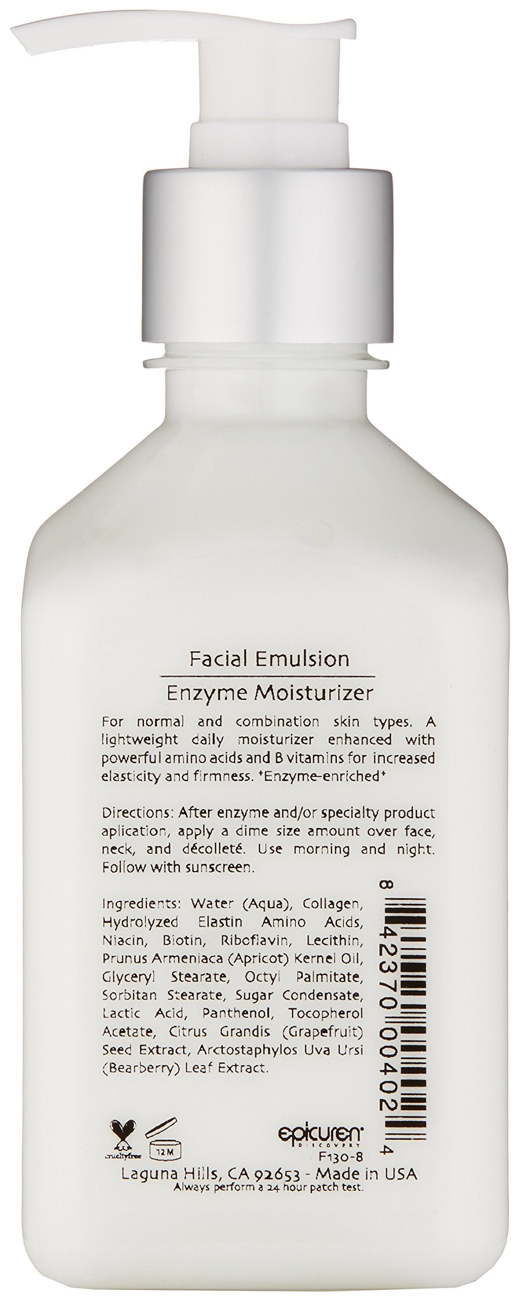 Epicuren Discovery Facial Emulsion Enzyme Moisturizer, 8 oz.