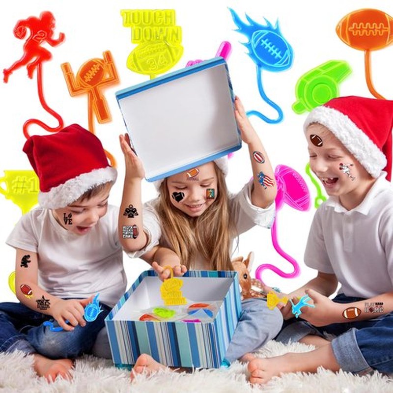 48PCS Football Party Favors - 24PCS Temporary Tattoos & 24PCS Stick Hands - Perfect Birthday Favors, Goodie Bag Stuffers, Treasure Box Toys, Classroom Prizes, and Student Gifts