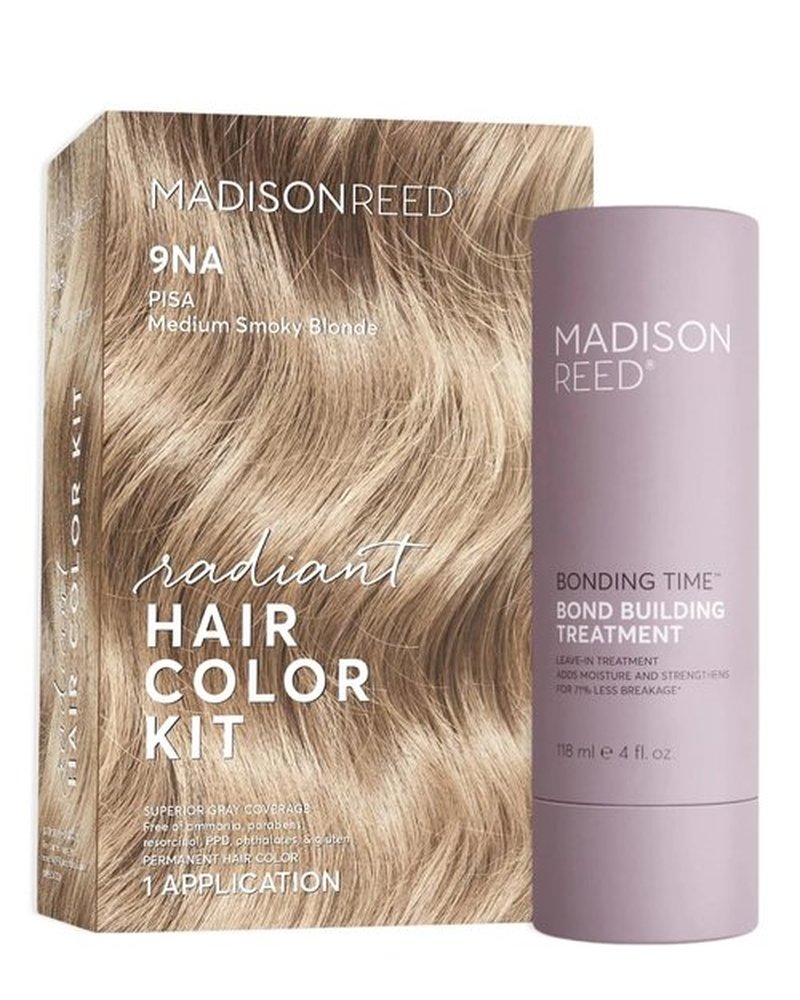 Madison Reed Hair Color Kit - Radiant Pisa Blonde 9NA with Bonding Time Hair Serum for Vibrant Shine