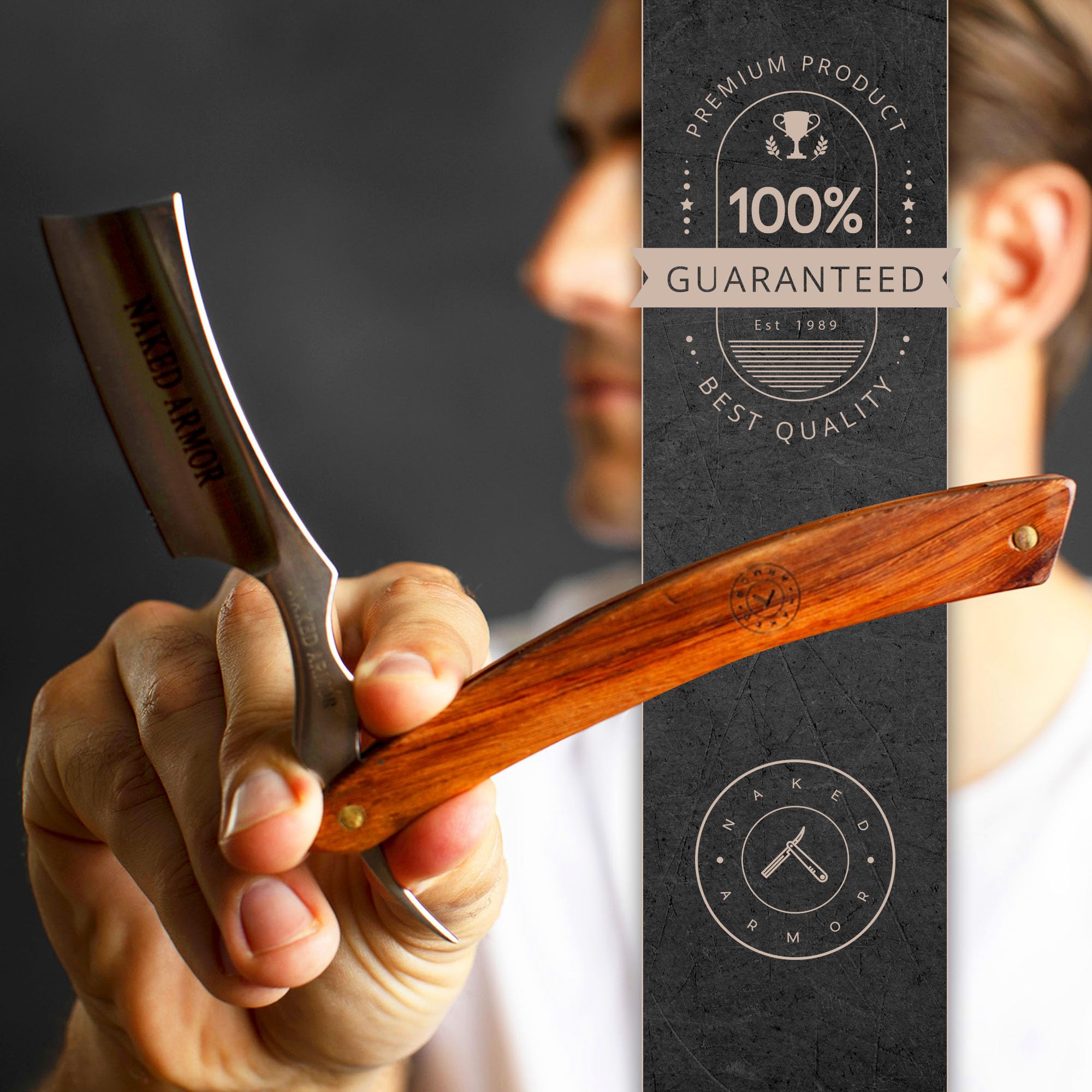 Naked Armor Thor Straight Razor, Shave Ready 7/8” Japanese Stainless Steel