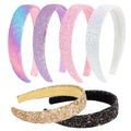 Uintoon Girls Headbands, 6PCS Headbands for Girls Women Glitter Gold Purple Pink Rainbow White Black Headband Sparkly Sequin Headband Hair Accessories