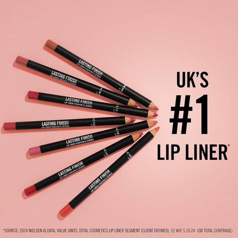 Rimmel Lasting Finish 8HR Lip Liner Pencil - Vibrant, Blendable Formula for Long-Lasting Color - 195 Sunset Pink, .04oz