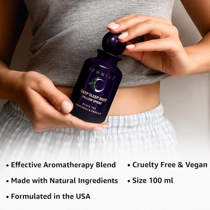 Skiennix Deep Sleep Pillow Spray - Natural Aromatherapy Mist for Relaxation & Stress Relief | Patchouli, Black Tea & Vanilla