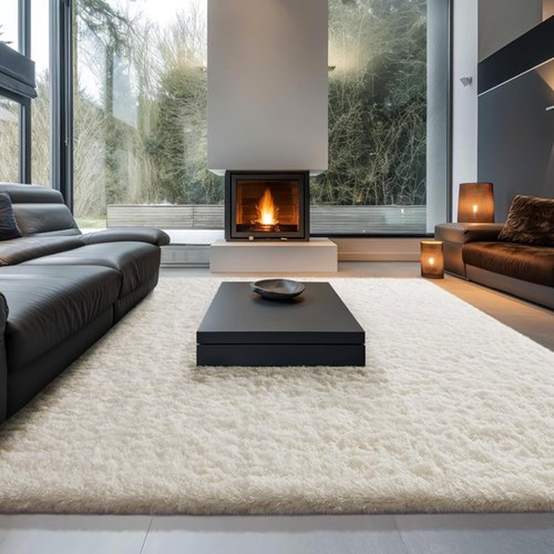 Ophanie Area Rugs - Large Ivory Shag Carpet for Living Room | Soft 9x12 Indoor Nursery Rug
