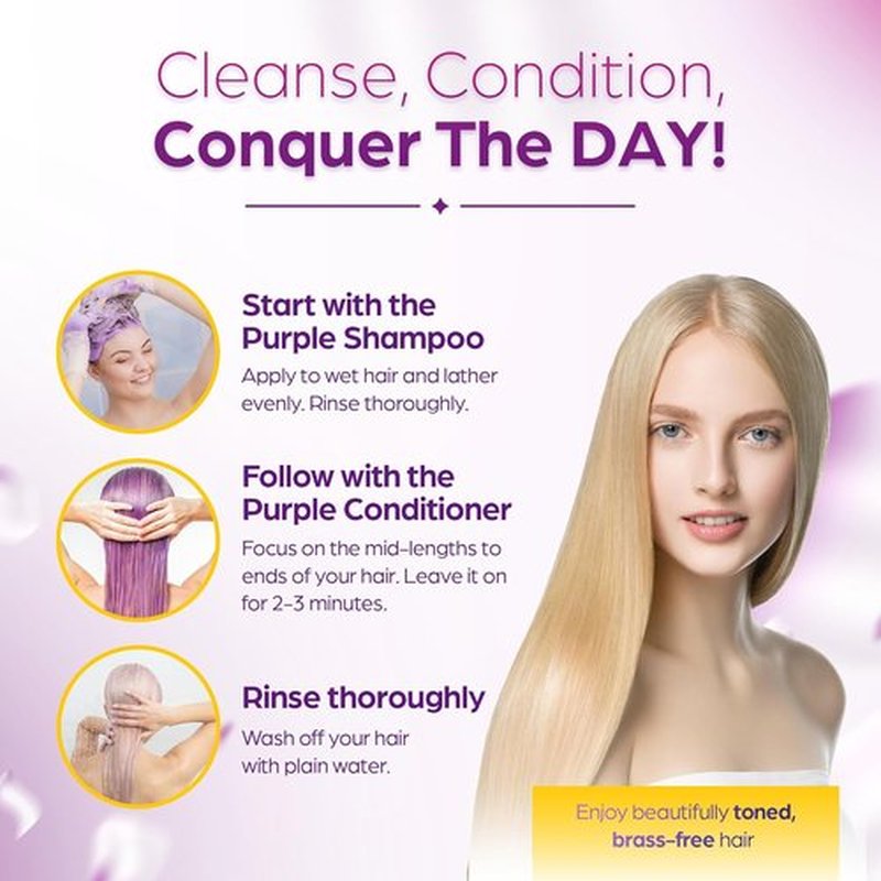 Herbishh Purple Shampoo - Eliminate Yellow & Brassy Undertones | 16.9 fl. Oz for Blonde Hair