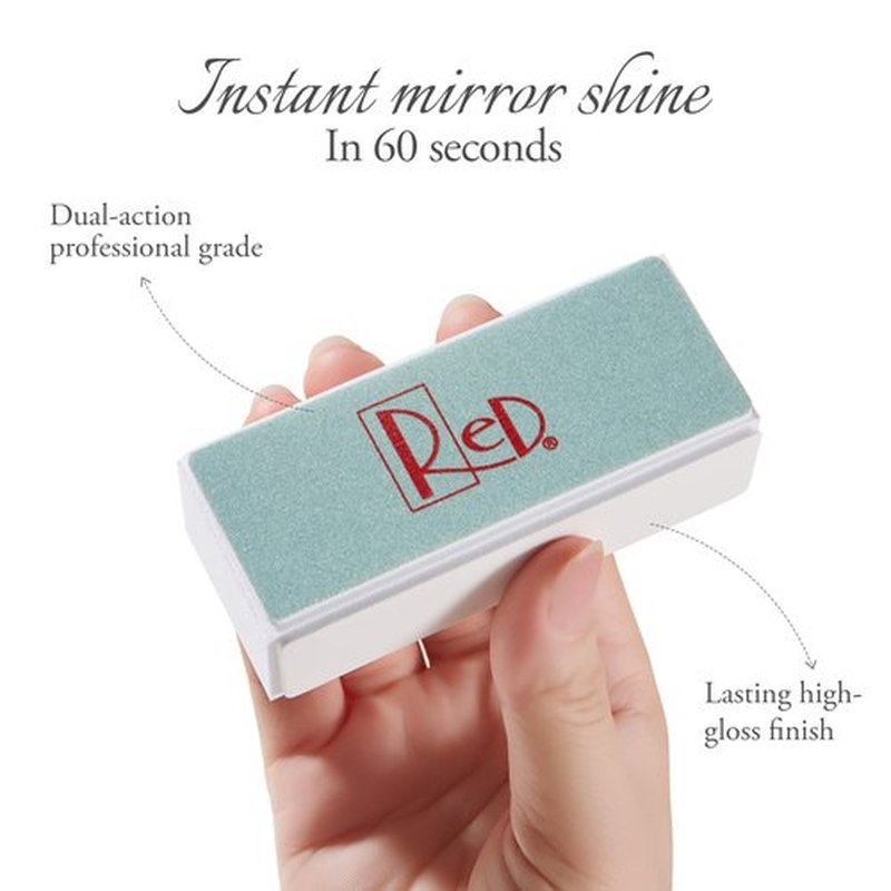 RED 4-Sided Nail Buffer Block - Multi-Grit Shine Files for Salon & Home Use, 4-in-1 Buffing Pads with Smooth Polishing Surface, 10 Pack（Nail Care Kit for Natural & Acrylic Nails