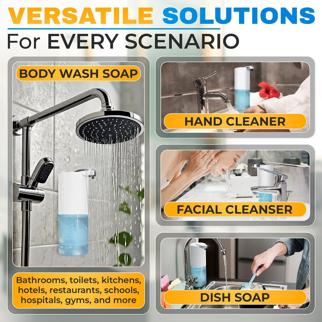 Automatic Soap Dispenser Touchless - 13.5 Oz Automatic Hand Soap Dispenser, 4-Level Adjustable Foaming, Rechargeable and Long-Lasting, Good for Kitchen, Bathroom, Hotels, Great as Home Essentials Gift