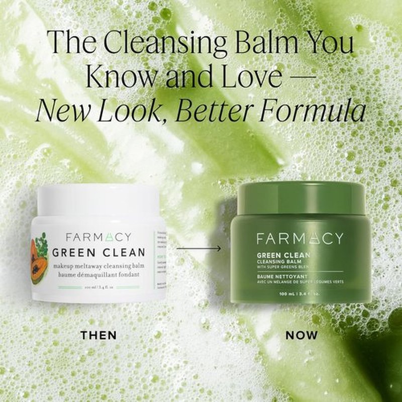 Farmacy Green Clean Makeup Remover Balm - Waterproof Oil Cleanser for Gentle Makeup Removal | Hydrates & Softens Skin (200ml)