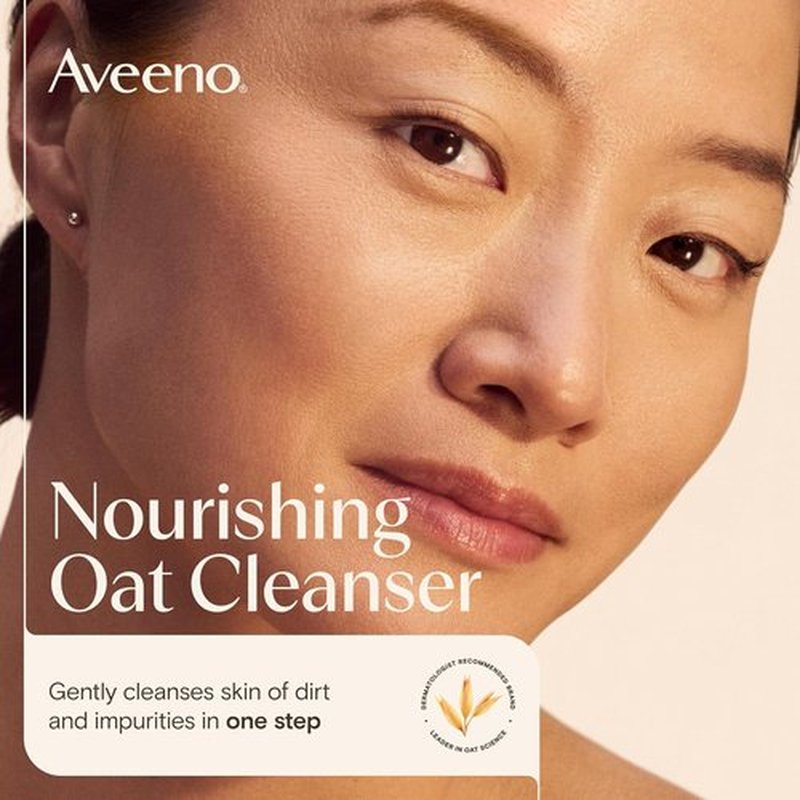 Aveeno Calm + Restore Nourishing Oat Cleanser - Daily Hydrating Face Wash for Sensitive Skin, 7.8 fl oz