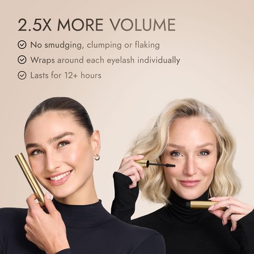 SEACRET Non-Smudge Tubing Mascara - Dead Sea Mineral Infused, Flake-Free All-Day Wear, Removes with Warm Water, Ophthalmologist Tested, Vegan Black Mascara 0.28 oz