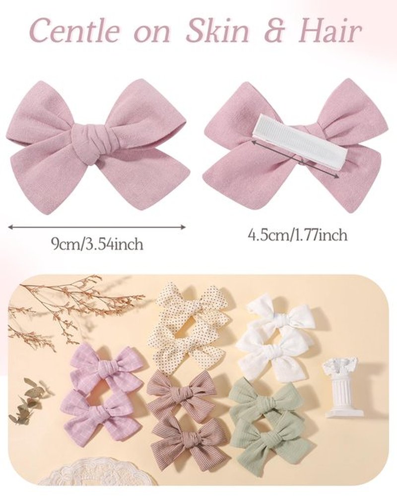 doboi 20PCS Baby Girls Linen Hair Bows Clips Fully Lined Hair Barrettes Accessories for Babies Infant Toddlers Kids