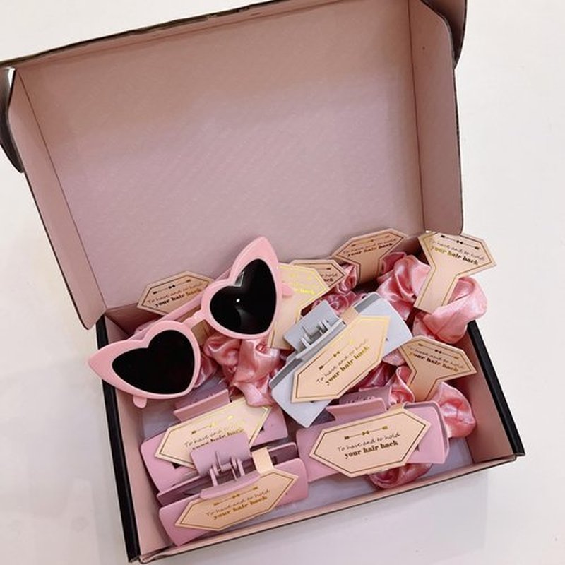 Bridesmaid Proposal Gifts 4.1inch 12pcs Square Hair Claw bachelorette party accessories Clips for Wedding Party Favors (White&Pink)