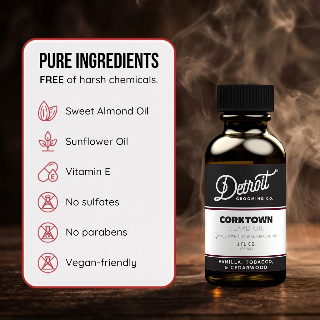 Detroit Grooming Co. Beard Oil | Corktown | Natural Formula, 1 oz