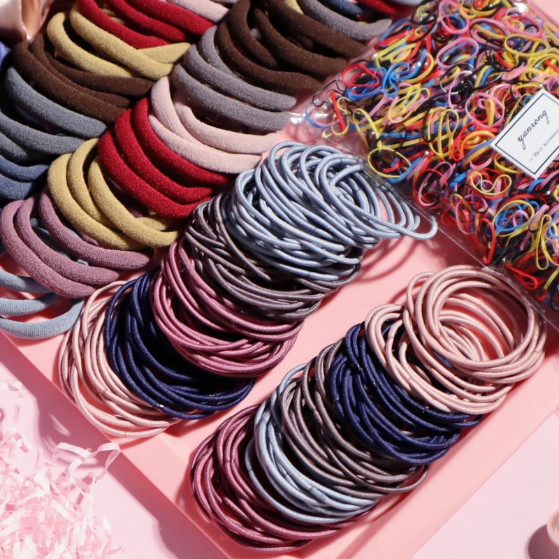 YANRONG 1159PCS Hair Accessories for Woman Set Seamless Ponytail Holders Variety Hair Scrunchies Hair Bands Scrunchy Hair Ties For Thick and Curly (Deep Colour)