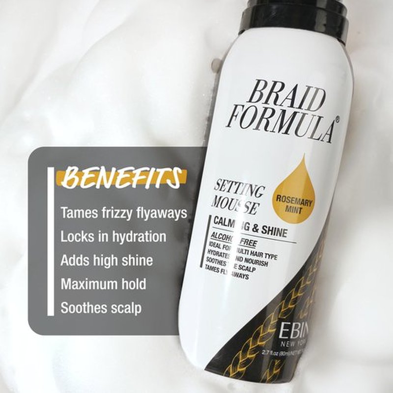 EBIN NEW YORK Braid Formula Setting Mousse (12.49 oz, Olive Oil)