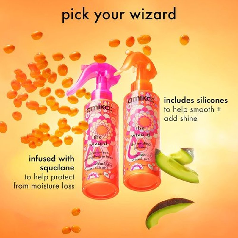 Amika The Wizard Detangling Primer - Silicone-Free Formula for Effortless Styling