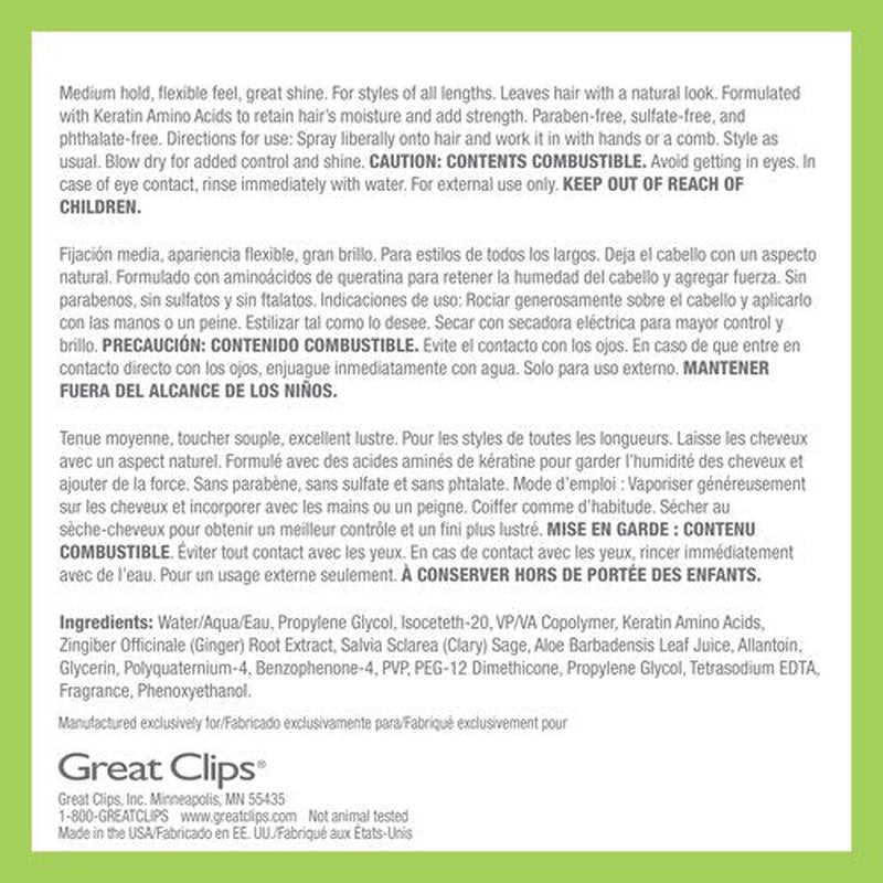GREAT CLIPS LATITUDE Spray Gel | Hair Gel for Men | Medium Hold + Medium Shine | 8oz | Packaging May Vary