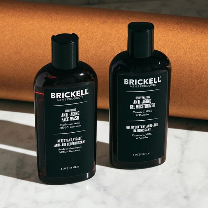 Brickell Men's Products | Anti-Aging Gel Facial Cleanser & Moisturizer Set | Perfect Men's Skin Care Gift