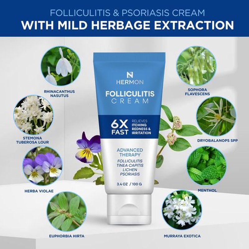 Hermon Folliculitis Cream: Effective for Folliculitis Scalp Face and Body 100g