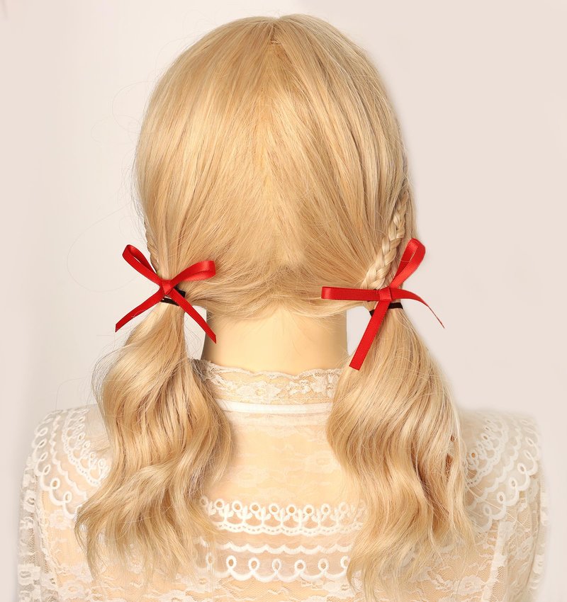 XFYUZR Bow Hair Clips, Long Tail Ribbon Hair Clips for Women, Pink White Red Satin Hair Bow Tassel Barrettes, Bowknot Accessories for Girls Teens Kids (30PCS)