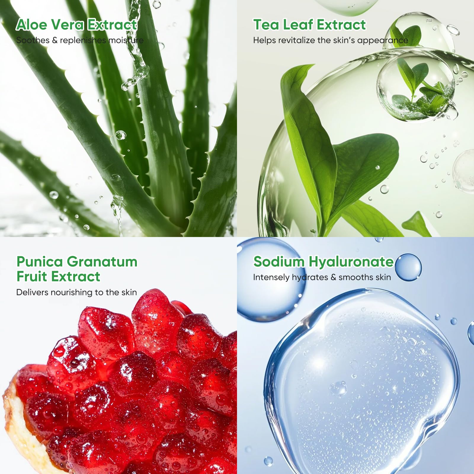 AOPEIBOTO Aloe Vera Face Mask Skincare, Hydrating Moisturizing Sheet Face Masks Pack with Hyaluronic Acid for Soothes & Moisturizes Skin, Pack of 10