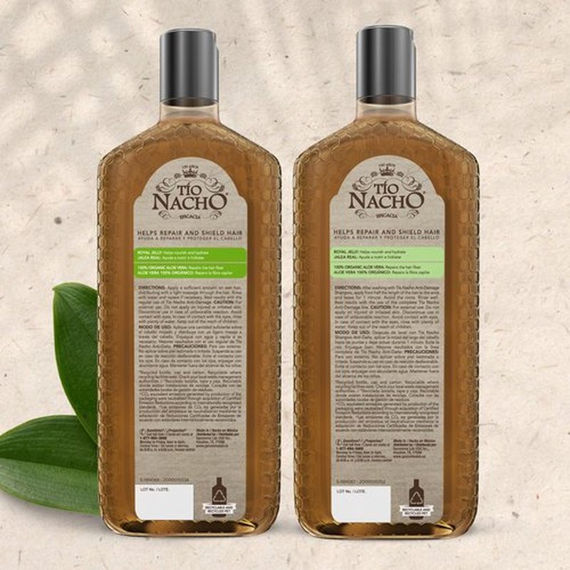 Tio Nacho Anti-Damage Shampoo & Conditioner Set with Aloe Vera & Royal Jelly, Deep Repair for Dry, Damaged Hair, Split Ends & Breakage, Keratin-Friendly Formula, 14 fl oz Each