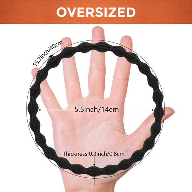 12-Pack 4X Extra Long Hair Ties - Ideal for Dreadlocks, Curly, Extra Thick Hair - Durable, Oversized, and Gentle Ponytail Holders, XXX, Black