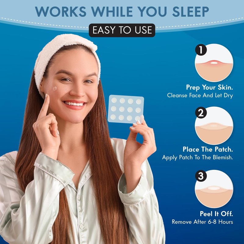 Zovira Invisible Patch-Daytime Niacinamide, Salicylic Acid, Tea Tree and Neem Oil Acne Pimple Patch (36ct) Suitable For Sensitive Skin-Tapered Edges Blends Into All Skin Tones Reduce Redness in 15 Min