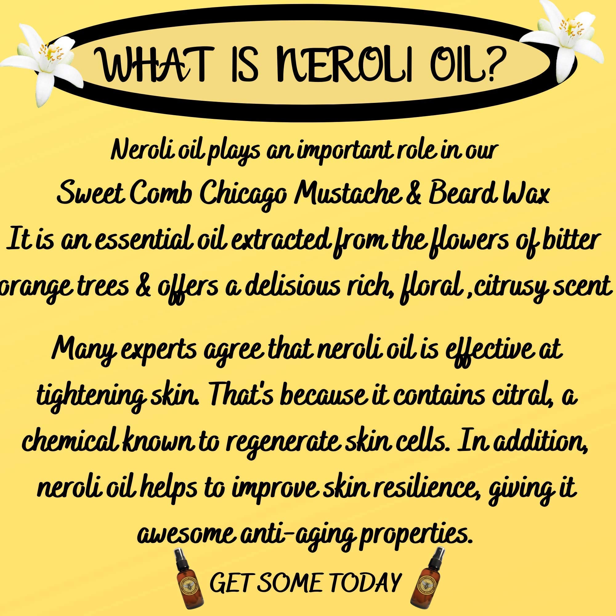 Sweet Comb Chicago Mustache & Beard Styling Wax, Medium Hold for Styling Men's Facial Hair, Great for Handlebar, Zappa, Beards to a Full, Square or Even Short Box Style Now with Tea Tree Oil