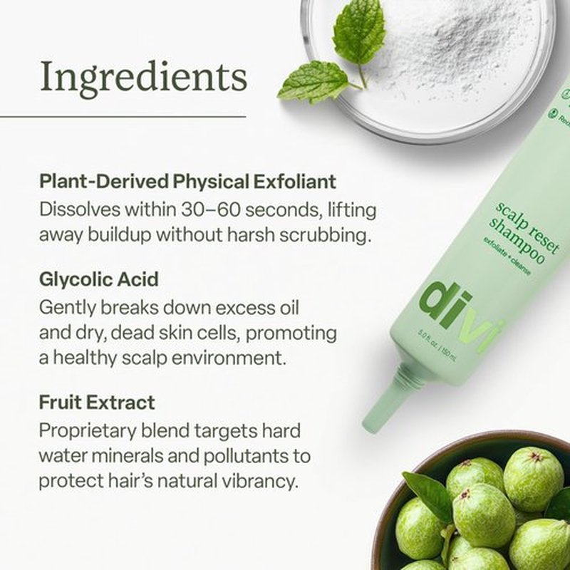 Divi Clarifying Scalp Reset Shampoo and Whipped Repair Treatment Mask Set, Deep Cleansing, Oil Control, Bond Repair, Full Size, 2 Piece Set