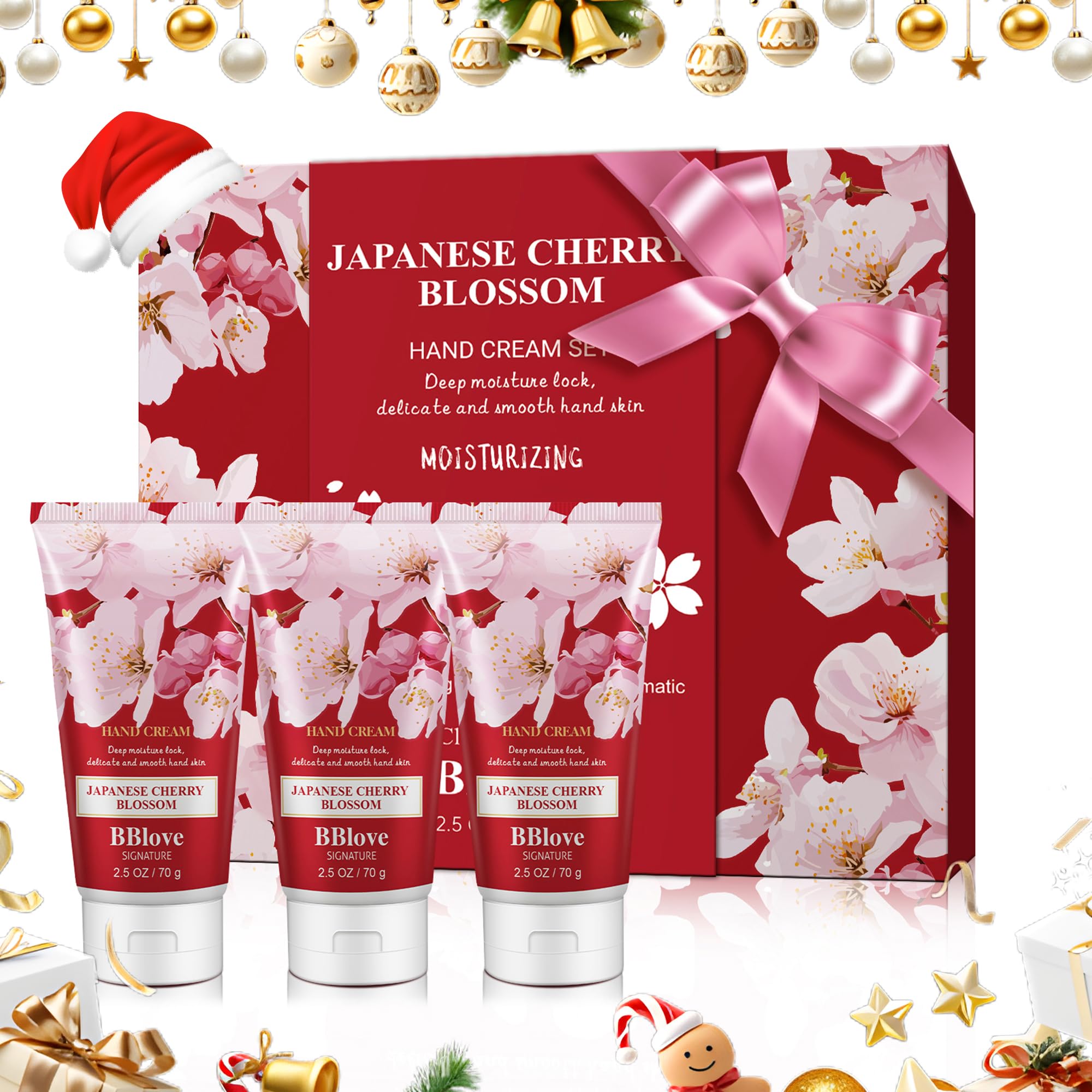 Vital Luxury Hand & Body Cream Gift Set, Hand Lotion Set Deeply Moisturizing for Rough Hands, Best Gift Ideas for Women,Travel Size, Japanese Cherry Blossom