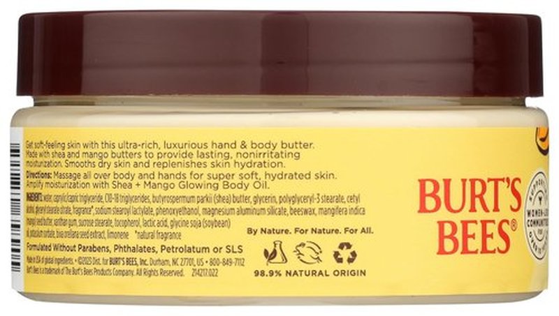 Burt's Bees Shea & Mango Hand & Body Butter - Nourishing Moisturizer, 6.5 OZ