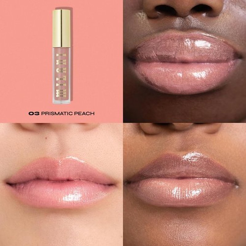 Milani Lip Gloss - Keep It Full Nourishing Lip Plumper with Hyaluronic Acid | Prismatic Peach (0.13 Fl. Oz.)