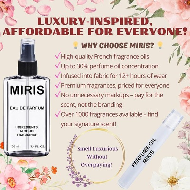 MIRIS No. 61720 Eau de Parfum - Long-Lasting Unisex Fragrance for Women & Men | 3.4 Fl Oz / 100 ml
