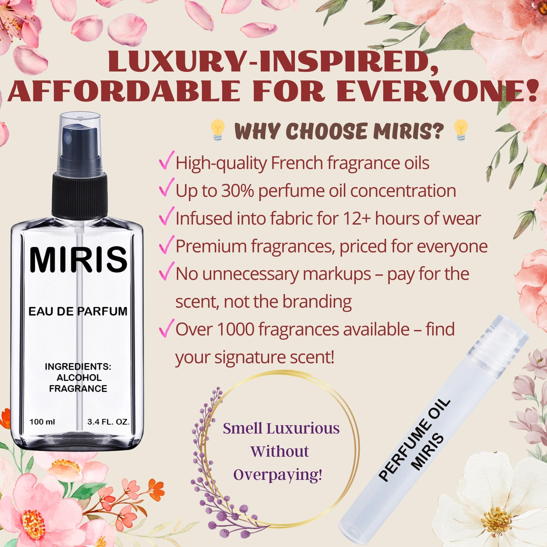 MIRIS No. 37715, Inspired by L.12.12 Blanc, Long-Lasting Eau de Parfum for Men, Spray 3.4 Fl Oz / 100 ml