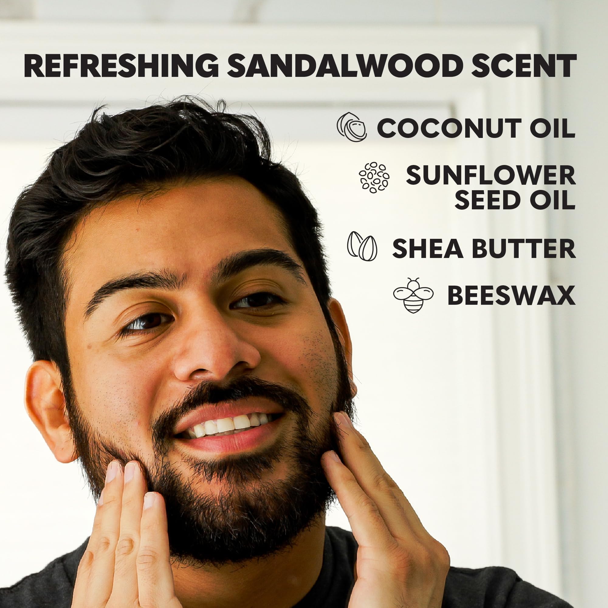 The Beard Club Sandalwood Beard Butter - Men's Leave-In Conditioning Balm, Softener and Moisturizer for Styling and Care - 2oz