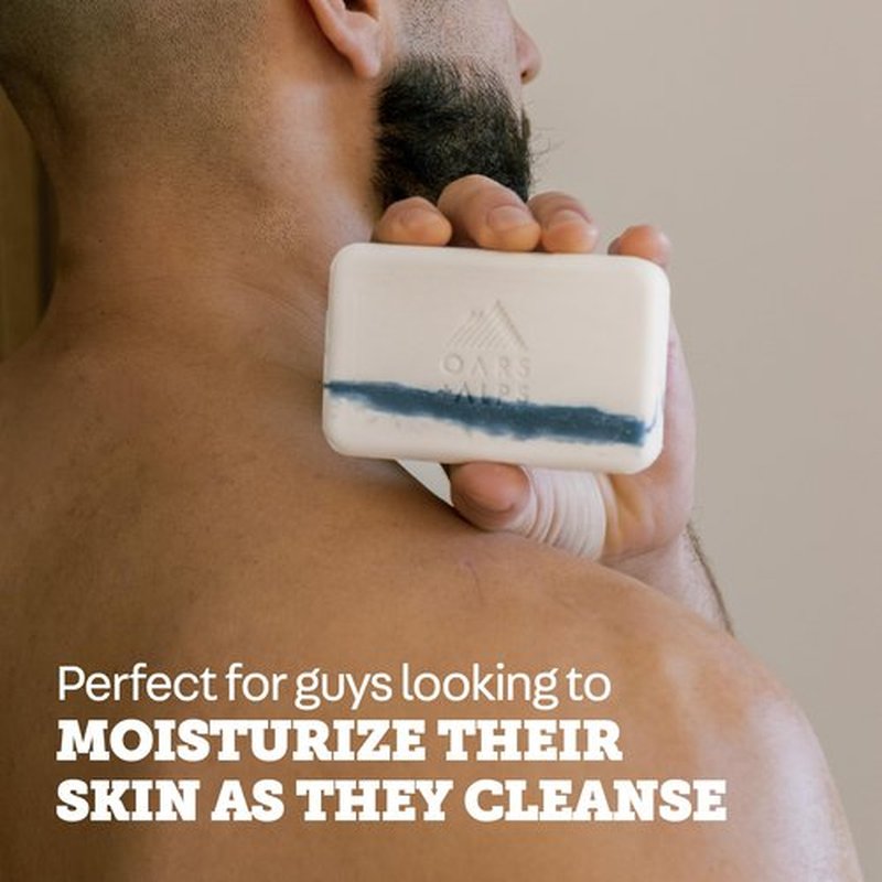 Oars + Alps Exfoliating & Moisturizing Bar Soap for Men, Deep Cleaning Soap, Clean Ingredients, All Skin Types, Shea Butter, Coconut Oil, 1pk