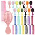 HOFASON 28 Pieces Bulk Mini Wet Hair Brush & Mini Combs Set for Kids Girls Women, Easter Basket Stuffers, Bridesmaid Gifts, Spa Party Supplies, 14 Travel Small Brush and 14 Fine Wide Hair Combs