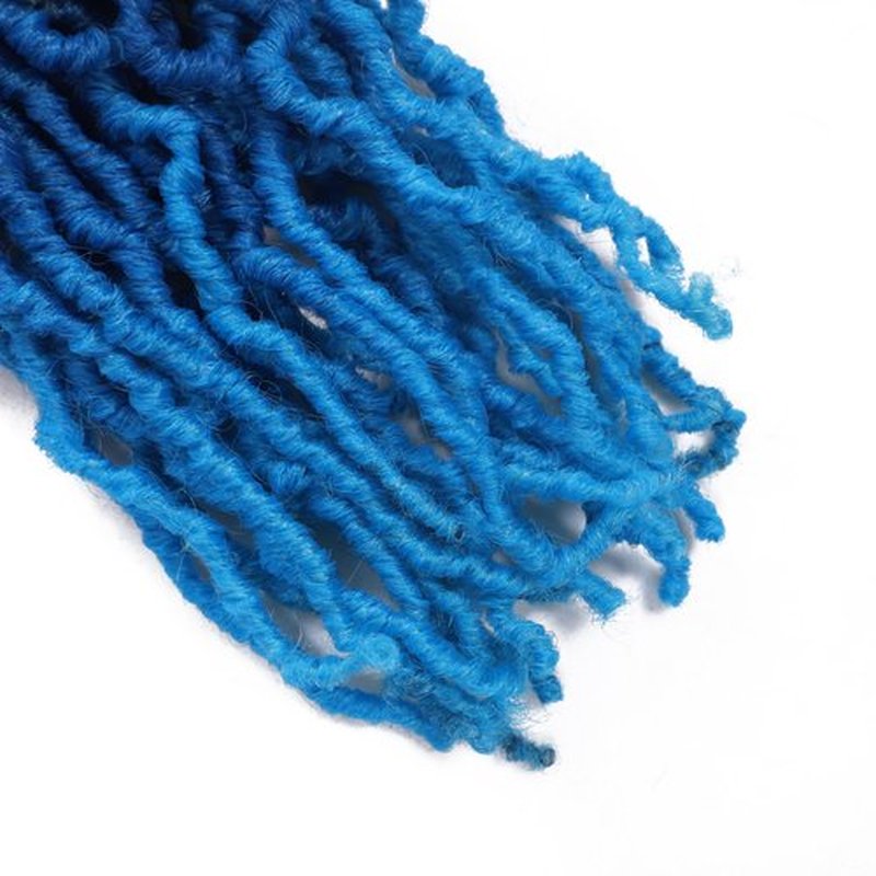 Bylatt 8 Packs Short Faux Locs Crochet Hair 120 Strands 12Inch Soft Locs wavy Dreadlocks Crochet Braids Natural Black Pre-Looped Crochet Hair for Women (1B/Dark Blue/Light Blue, 12 Inch (Pack of 8))