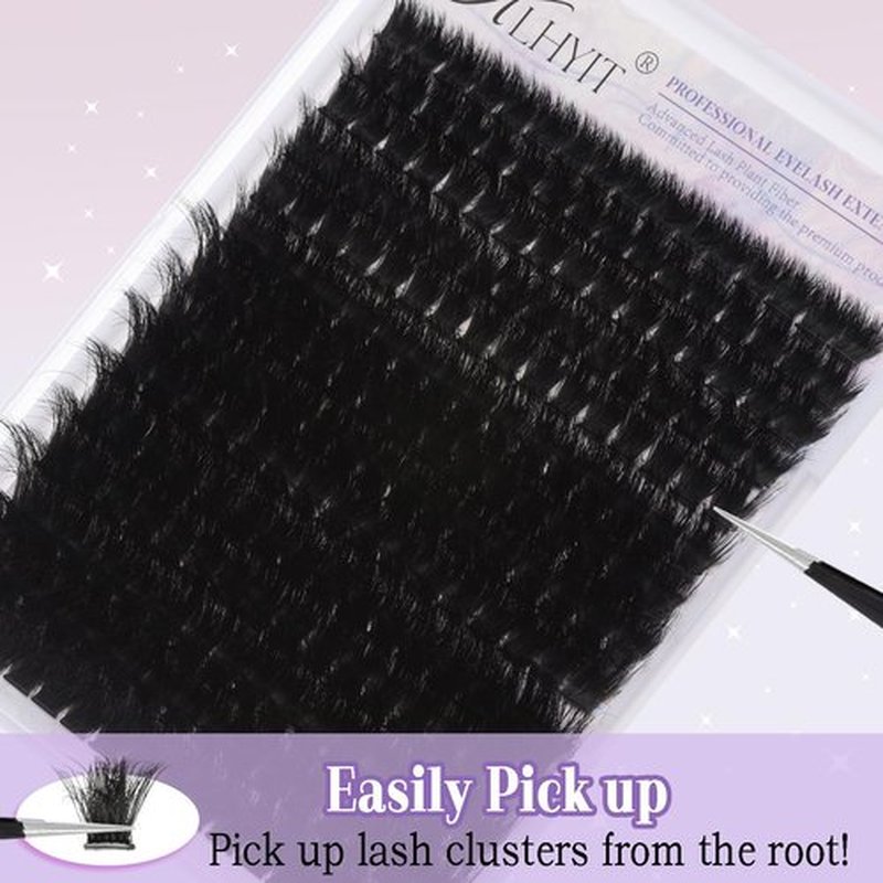 200D Lash Clusters 12-20mm Cluster Eyelash Extensions Thick Volume Eyelash Clusters 224pcs Mink False Eyelashes Clusters Soft Wispy Individual Lashes DIY Lash Extension, by KLHYIT